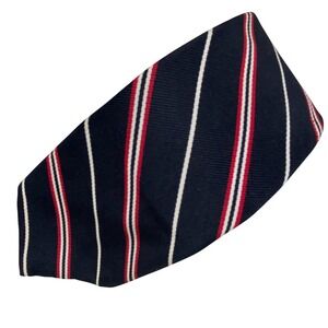 Berkley Cravats Repp Tie Mens Black  Red White Striped VTG 54x3